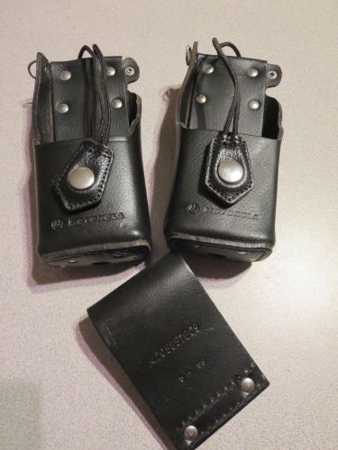 2x Motorola Leather Holster NTN8038B Swivel HT1000 MTS2000 MT2000 MTX8000 MTX