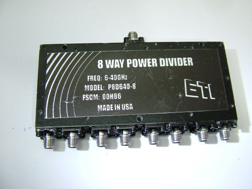 RF BROADBAND 6 - 40GHz 8 WAY POWER DIVIDER 5 WATT P8D640-8