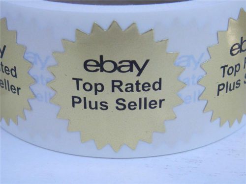 ebay Top Rated Plus Seller bright gold foil starburst label sticker 500/rl
