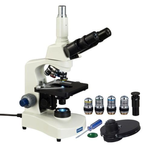 OMAX 40X-2500X Phase Contrast LED Compound Trinocular Siedentopf Microscope
