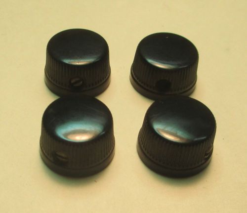 Vintage radio equipment knobs (4) small black dakaware w/set screws for sale