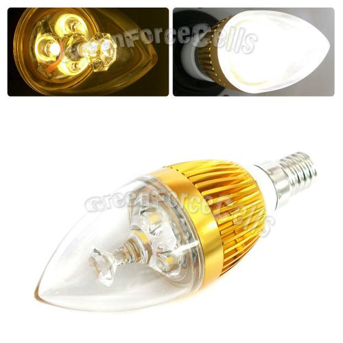 20 E14 Bulb 3W LED 300LM Warm White 85~265V Candle Lens Clear Lamp Energy saving