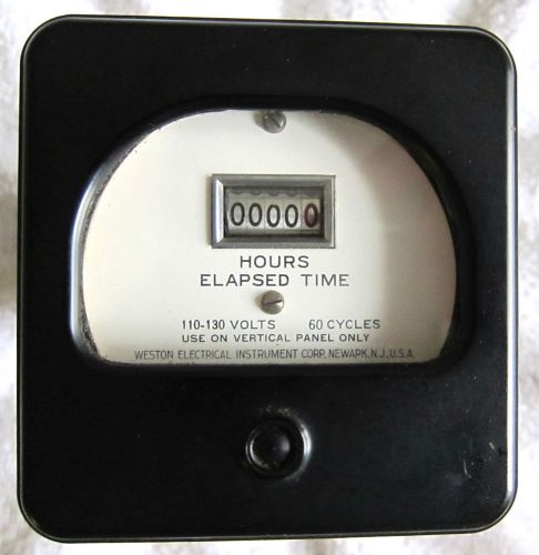 Vintage new (old stock) weston elapsed time hour meter 691 110-130 volt bakelite for sale