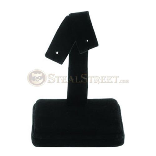 Velvet Coated Tall Fashion Jewelry Earring Display Stand, Black