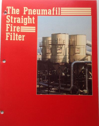 Vintage 1989 Pneumafil STRAIGHT FIRE AIR FILTER Brochure (industrial machinery)