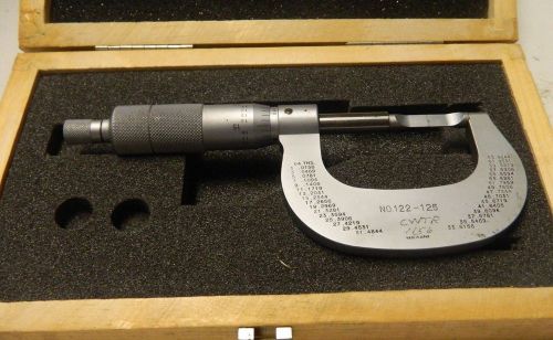 MITUTOYO, 0-1&#034;,  BLADE MICROMETER NO 122-125, WITH WOODEN CASE, Free Shipping
