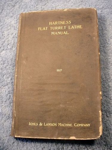 1917 Hartnett Flat Turret Lathe Operator&#039;s Manual Jones &amp; Lamson Springfield Vt
