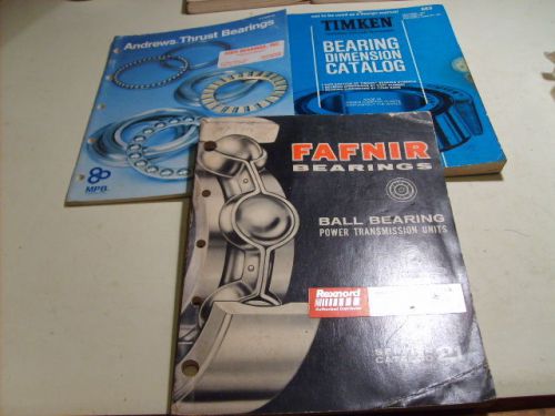 Vintage lot of 3 bearing service catalog timken, fafnir,andrews thrust for sale