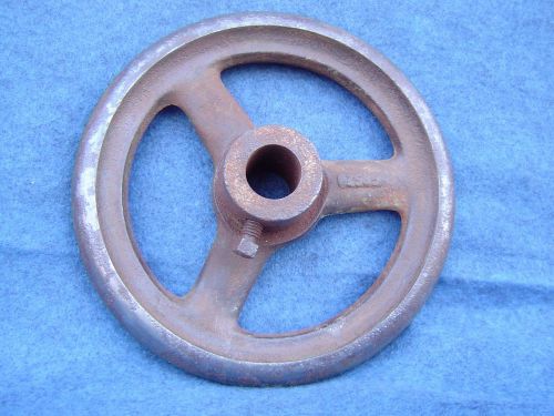 Vintage cast iron 8&#034; hand wheel  lamp base yard art steampunk for sale