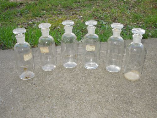 Lot 6 Apothecary Jars Bottles Stoppers Laboratory Antique Lab Glass T.C.W. Co.-
							
							show original title