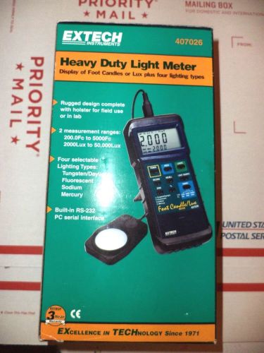 Extech 407026 Light Meter FC/LUX Heavy Duty NIST PC INTERFACE NEVER USED PLZREAD