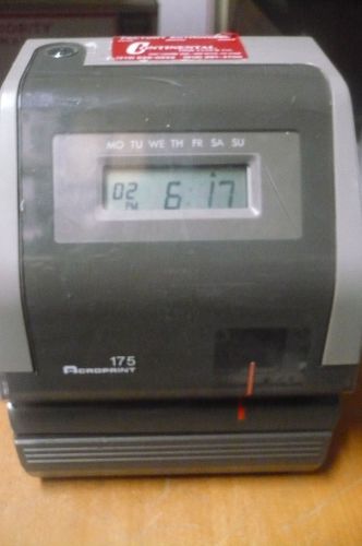 ACROPRINT 175 TIME CLOCK 100% TESTED WORKING