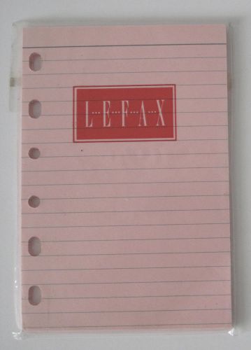 Lefax Ruled Planner Refill Pages 4 or 6 Ring 3 1/4 x 4 3/4 Pink