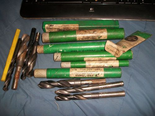 14 large diameter 10 small high speed precision twist drill silver &amp; deming lot for sale