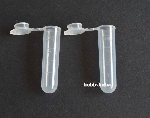 50pcs 5ml new cylinder bottom micro centrifuge tubes w caps clear for sale