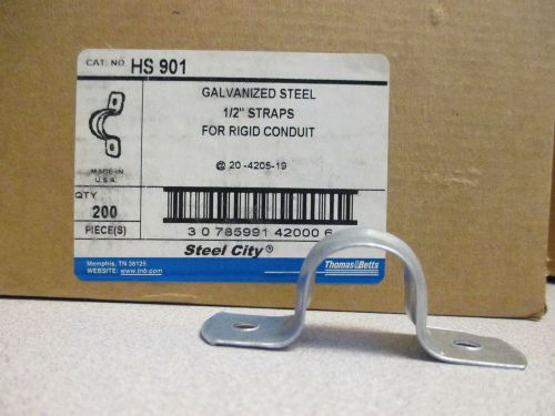 Galvanized Steel 1/2&#034; 2 Hole Straps for Rigid Conduit HS901 (Box of 200)
