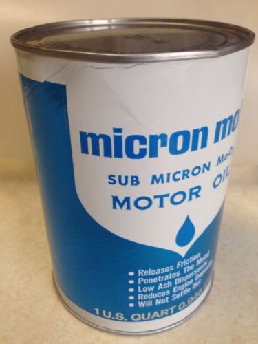 Schaeffer Oil MICRON MOLY Full Can Unopened Motor Cardboard &amp; Metal NOS 1 Quart