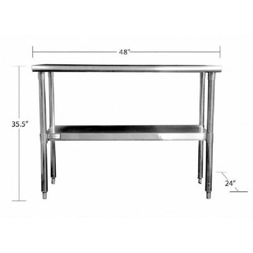 Trinity EcoStorage Adjustable Stainless Steel Table NSF Food Lab Work Table 48&#034;W