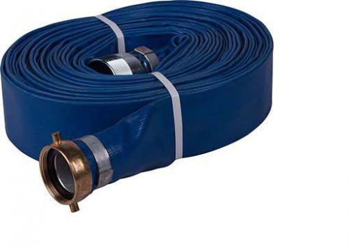 2&#034; x 50ft PVC Water Discharge Hose w/Pin Lug Threaded Fittings