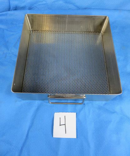 Stainless Steel Sterilization Basket Tray with Handles 10.5&#034; x 10&#034; x 3&#034; H (#4)