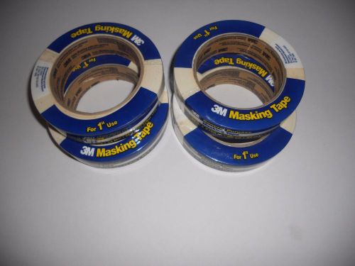 Lot of 4 - NEW - 3M General Purpose Paper Masking Tape .94&#034; x 60 yd