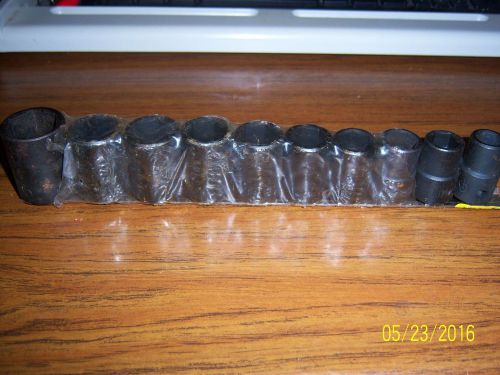 Chicago pneumatic ca133929 1/2&#034; drive 10 piece metric impact socket set 6 point for sale