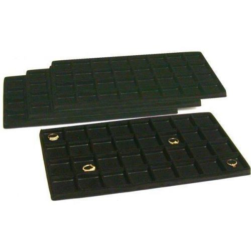 4 Black Flocked 32 Compartment Display Tray Inserts