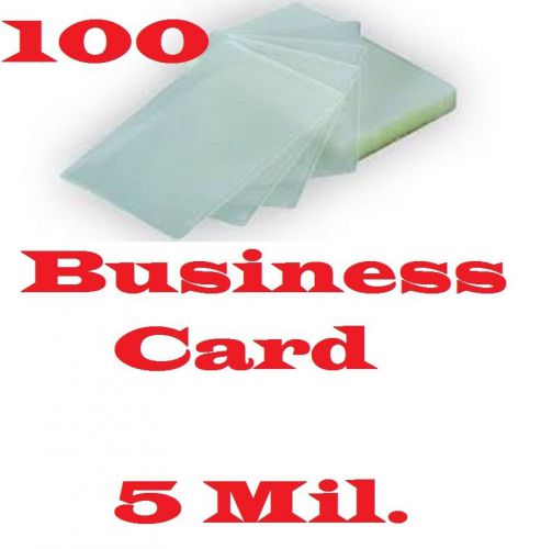 100 Business Card Laminating Laminator, Pouches Sheets 2-1/4x3-3-3/4    5 Mil