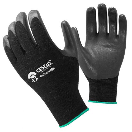 Cestus black nitegrip nitrile coated high dexterity utility work glove size l for sale