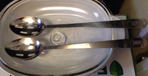LOT 2 STAINLESS STEEL COMMERCIAL RESTAURANT SLOTTED SPOONS SERVING