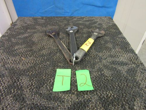 3 CRESCENT WRENCH ADJUSTABLE 10&#034; CRESTOLOY TOOL SET USA MILITARY SURPLUS USED