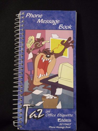 Adams Spiral Phone Message Book - Taz on Office Etiquette  Looney Tunes SC1154LT