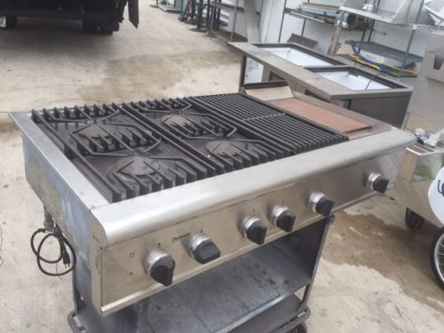 USED GPS484GG THERMADOR DROP IN GAS RANGE W/ GRIDDLE &amp; CHARBROILER