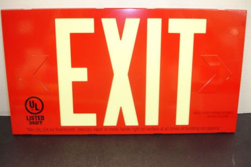 Glo Brite 7012-B 8.25&#034;x15.25&#034; Double Sided Eco Exit Sign