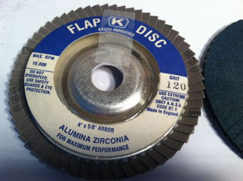 KASCO  ABRASIVES, 4 X 5/8&#034;, 120 GRIT ZIRCONIA FLAT DISCS
