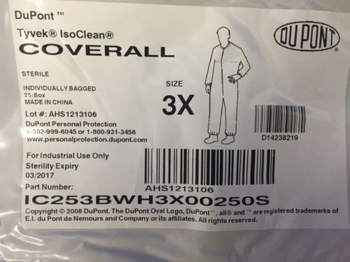 5 PACK Disposable WHITE Tyvek Style Coverall  Actual Size XL  A0134