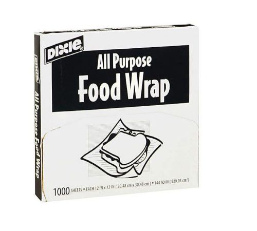 Dixie All Purpose Food Wrap 12&#034; x 12&#034; 1000 Sheets Light Weight Sheet MT1212SAM