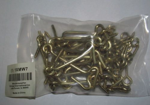 Battalion 1XMW7  Brass Plated Hook and Eye 3&#034; L-Screen door hooks- 2 pks of 20