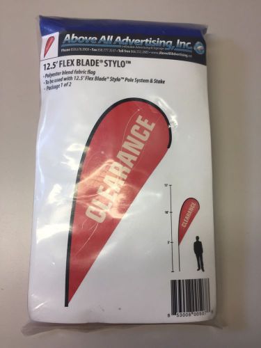 12.5&#039; &#034;CLEARANCE&#034; Banner / Flag / Flex Blade Stylo By AboveAllAdvertising