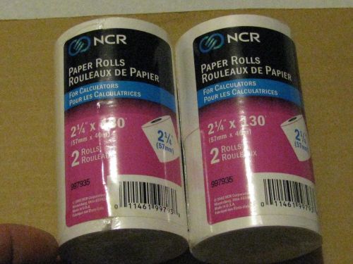 NEW IN 2-PACKAGES~4-ROLLS CALCULATOR PAPER ROLLS~2 1/4&#034; (57mm) X 130&#039;~NCR