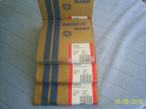 4 NIB BAND-IT C20499 STAINLESS STEEL BAND ROLLS 1/2&#034; X 100&#034; X .030