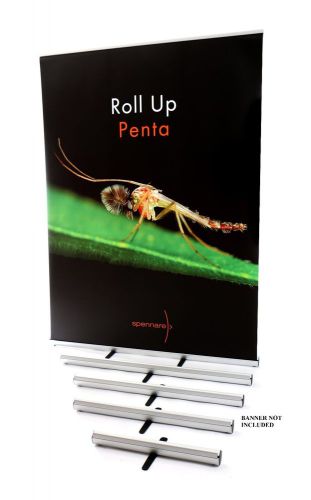 34&#034; ROLL UP PENTA BANNER STAND BY SPENNARE RETRACTABLE ADJUSTABLE GRAPHIC SIGN