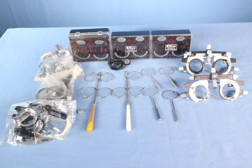 Lot of ophthalmic trial lens, glasses, clips, etc. ophthalmology lot!! for sale
