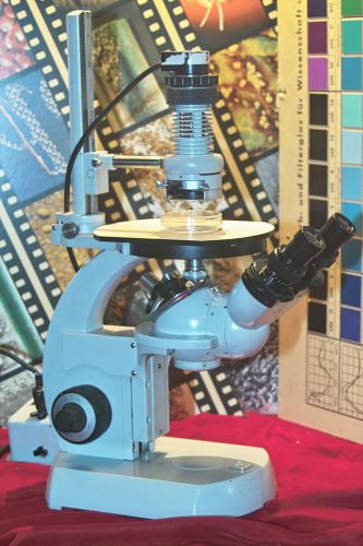 CARL ZEISS INVERTOSCOPE D-&#034;PLANKTON&#034; MICROSCOPE WITH PHASE CONTRAST OPTICS
