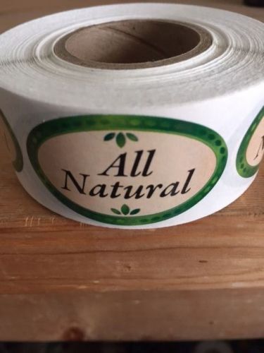 1.25&#034; X 2&#034; ALL NATURAL LABELS 500 PER ROLL GREAT STICKERS