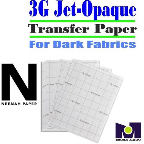 HEAT TRANSFER PAPER 3G JET-OPAQUE IRON ON DARK FABRIC INKJET PAPER 100 PK 8.5*11