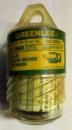 Greenlee 868  Anchor Masonry Screw Expander Caulk Anchor 1/4&#034;-20 Vintage Tool