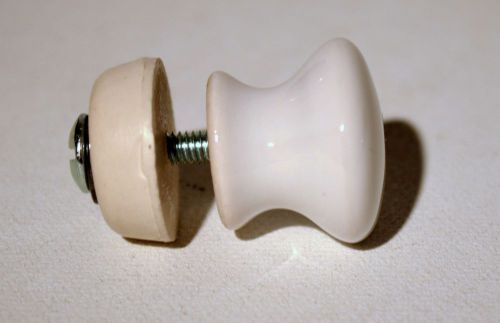 Vintage Ceramic White Drawer Cabinet Knob Pull 1&#034;