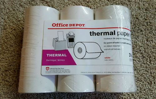 Office Depot Single-Ply Thermal Print Rolls, 3 1/8&#034; x 230&#039;, White, Pack Of 6