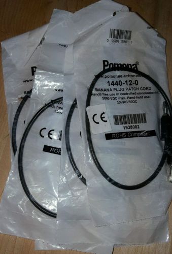 Pomona 1440-12-0 Banana Plug Patch Cord, 5pk
